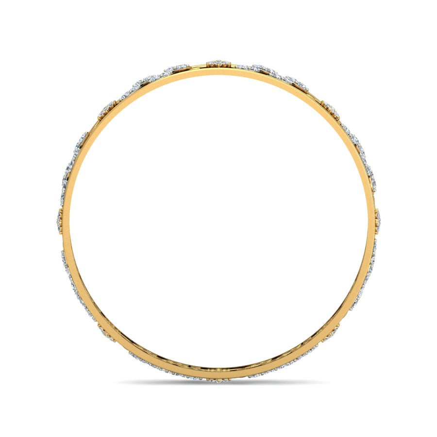 2.32Ct Natural Diamond Bangle in Yellow Gold | SolitaireKart